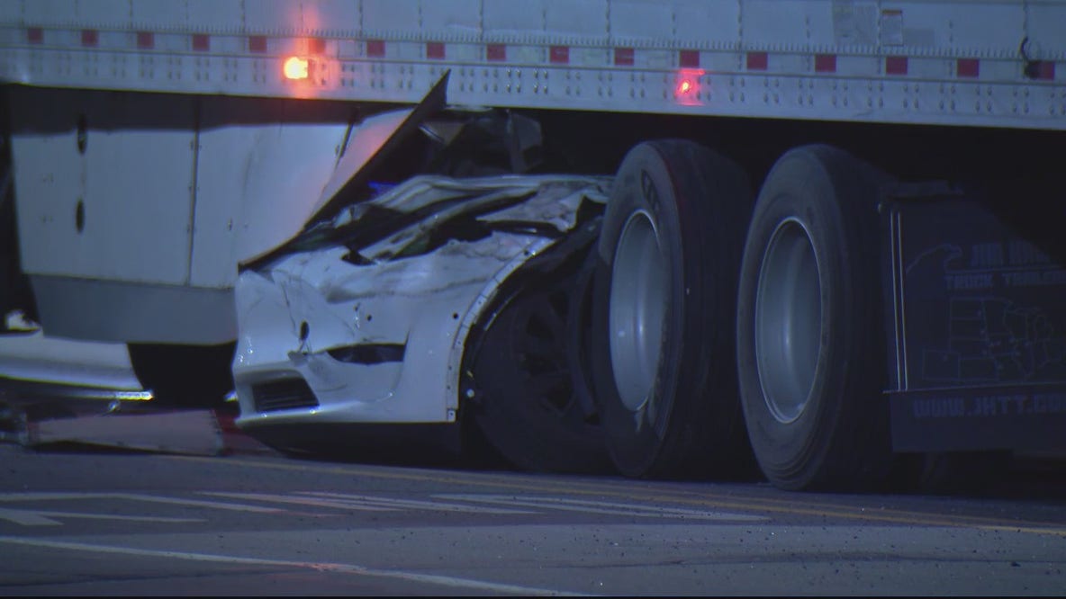 Tesla that crashed underneath semi-truck was most likely not on autopilot, Detroit police say